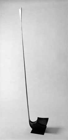 Wippzargel 1987   Stahl, geschweißt, geschliffen, Blei gegossen H 185 / B 33 / T 23 cm